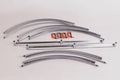 Curved metal rods and clamps, durable steel construction, ideal for custom structures and DIY projects.