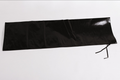 Black waterproof storage bag, nylon material, ideal for outdoor gear or travel, with secure tie closures.
