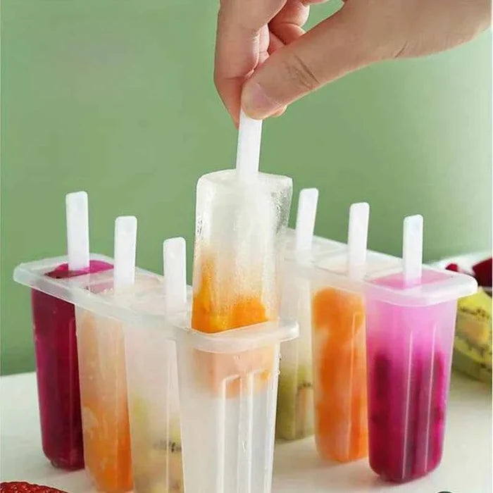 Reusable Popsicle mold set for making healthy fruit and yogurt snacks, ideal for DIY homemade party treats.