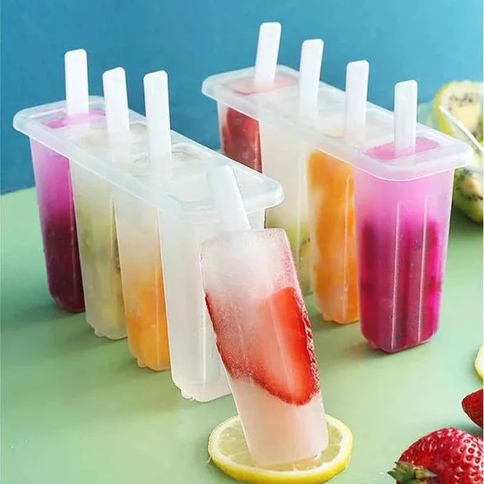 Reusable Popsicle mold set for making healthy fruit and yogurt snacks, perfect for homemade party treats and DIY treats.