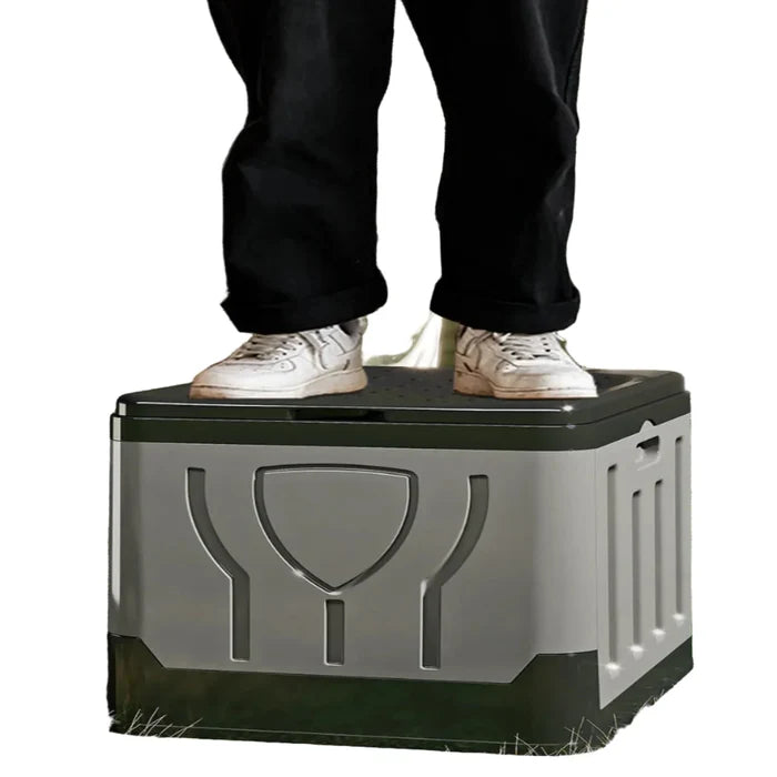 Portable Habicare 4-in-1 outdoor camping toilet, foldable and odor-proof stainless steel design for camping and outdoor use.