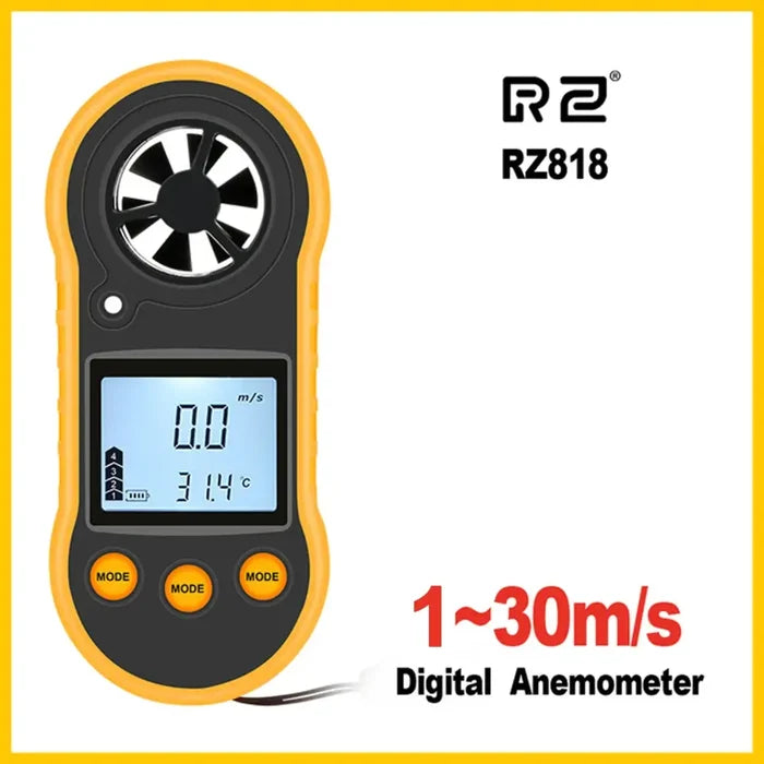 HBC Habicare portable digital anemometer with LCD display measuring wind speed for accurate readings