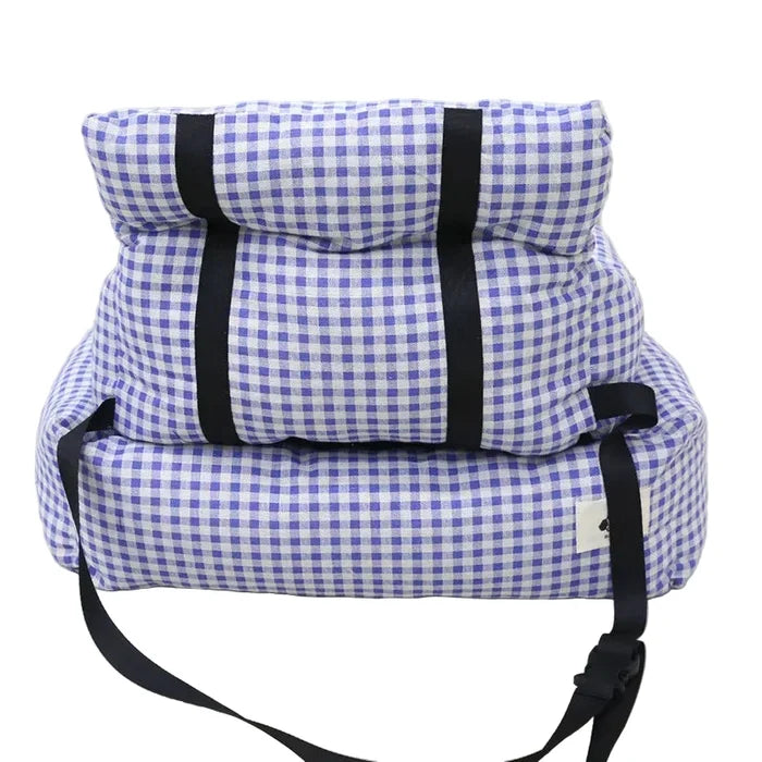 Habicare portable dog car cushion and bed in SS design, soft, comfortable pet travel accessory with non-slip base