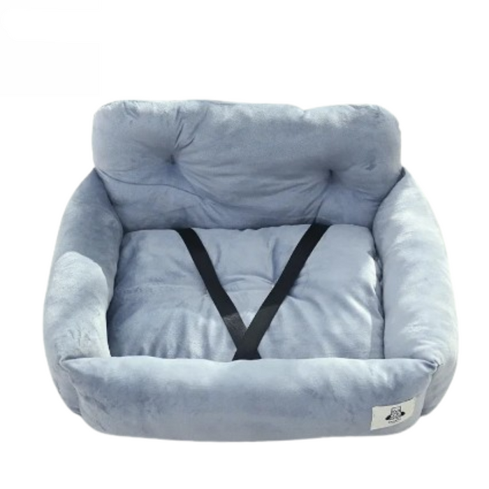 Habicare portable dog car cushion and bed in SS design, soft, comfortable, ideal for travel, with a plush fabric surface.
