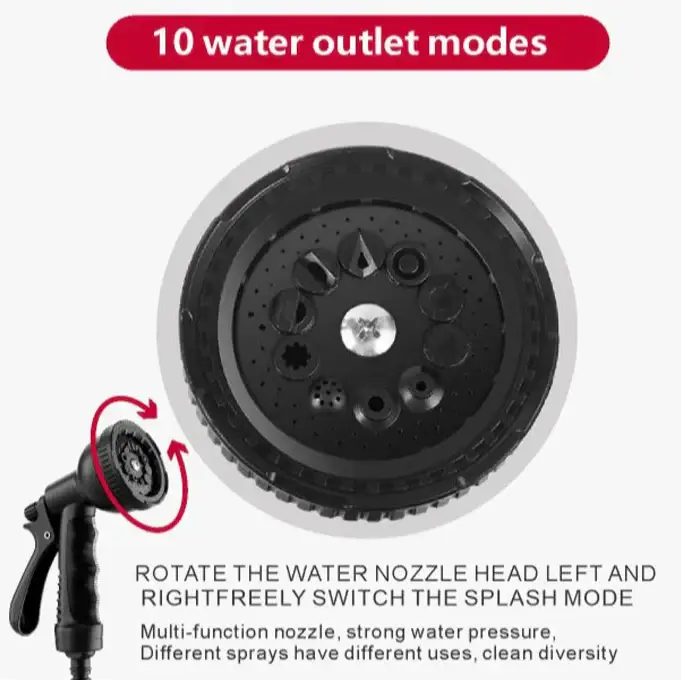 Habicare portable outdoor manual camping shower with stainless steel design, 3/5/8L capacity, included hose for outdoor use