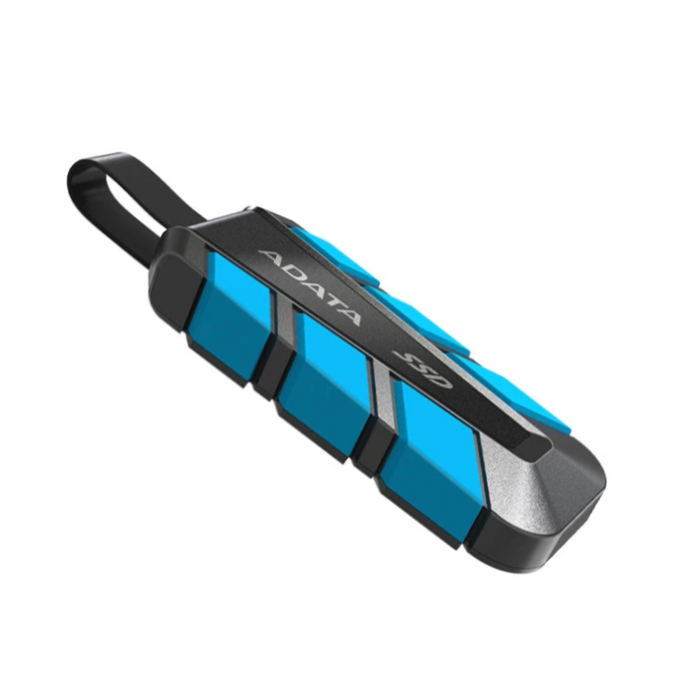 Habicare portable SSD with 500GB/1TB capacity and USB 3.2 interface, shown with sleek design and compact size.