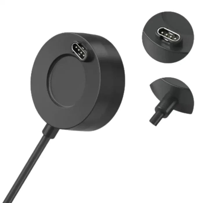 Habicare TWS portable USB charger for Garmin Fenix and Venu watches, compact and convenient for on-the-go charging.