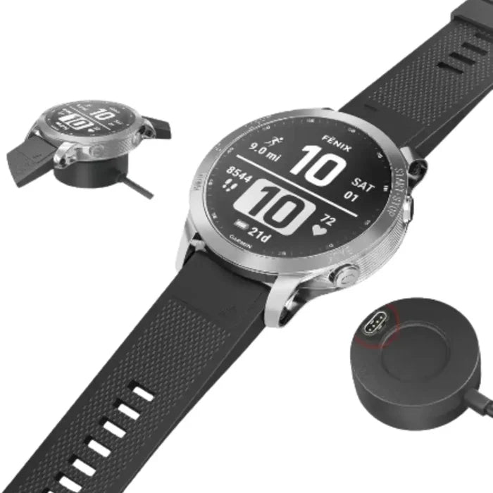 Habicare TWS portable USB charger for Garmin Fenix and Venu watches, compact and easy to carry for on-the-go charging.
