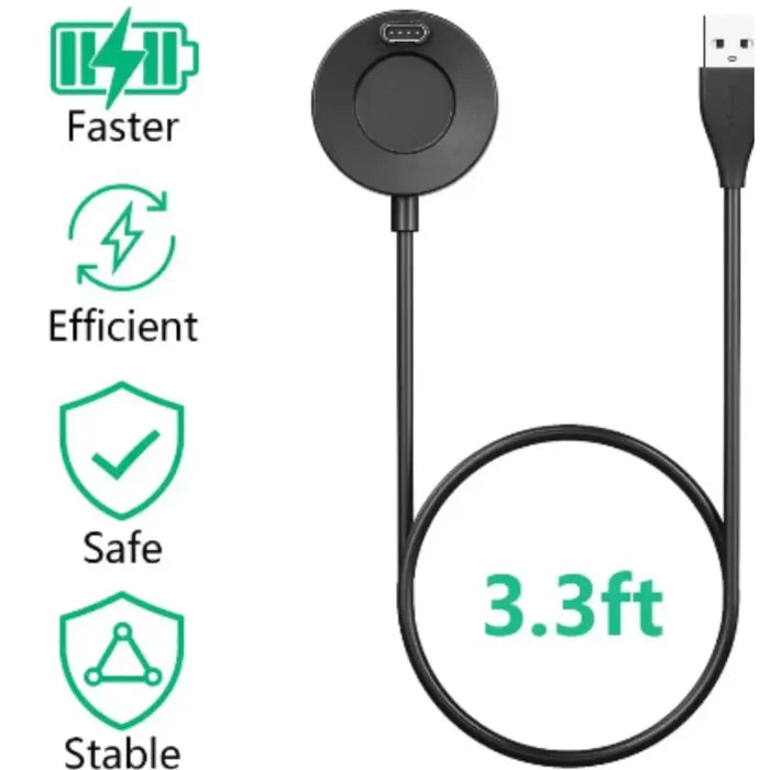 Habicare TWS portable USB charger for Garmin Fenix and Venu watches, compact charging device with USB port.