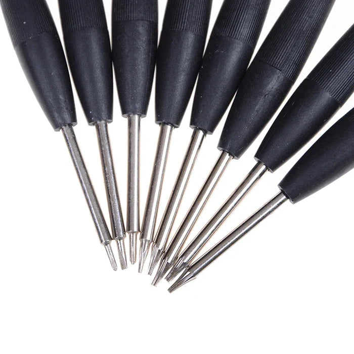 Habicare HBC precision screwdriver set for watch repair, 8-piece kit with small screwdrivers and tools for watch maintenance.