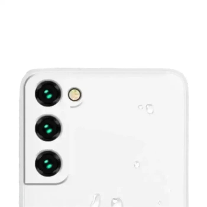 Habicare 9eight5 premium white silicone case for Samsung Galaxy A and S series smartphones, soft and durable protective cover.