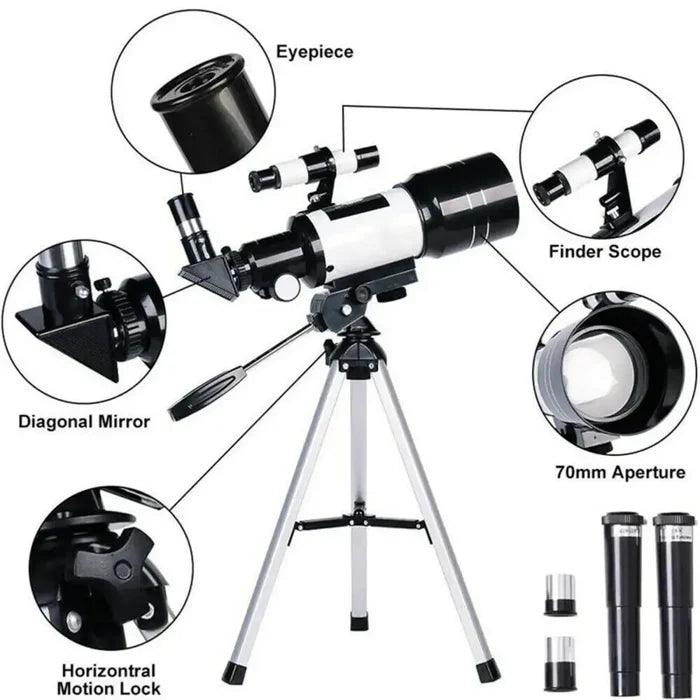Habicare professional astronomical telescope with 150x zoom and HD night vision for stargazing and celestial observation.