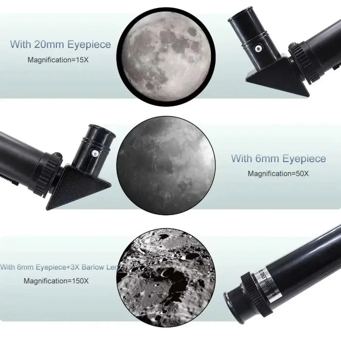 Habicare professional astronomical telescope with 150x zoom and HD night vision, showcasing its sleek design and advanced optics.