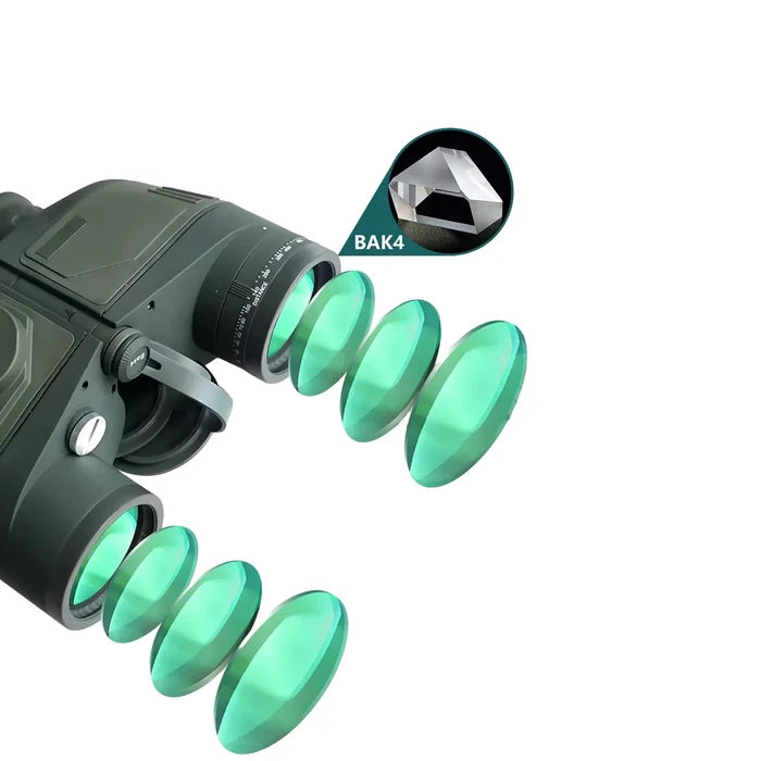 Habicare SS professional waterproof binoculars with built-in compass, featuring large lenses and ergonomic design for outdoor use.