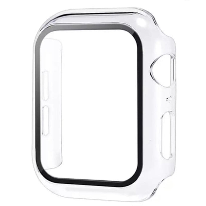Clear protective case for Apple Watch 1st generation 38mm, made by That Watch Shop, shown fitted on the watch.