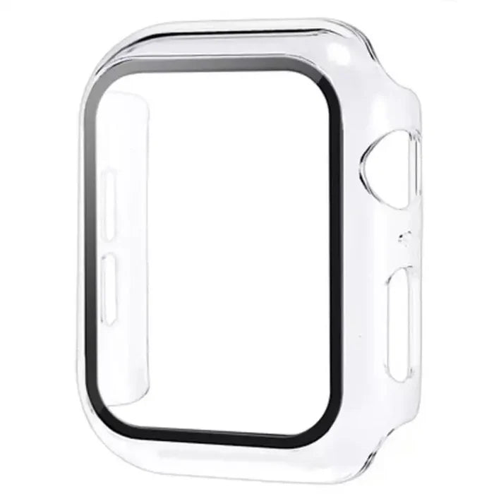 Clear protective case for Apple Watch 1st generation 38mm by Habicare, showing the sleek transparent design fitting the watch.