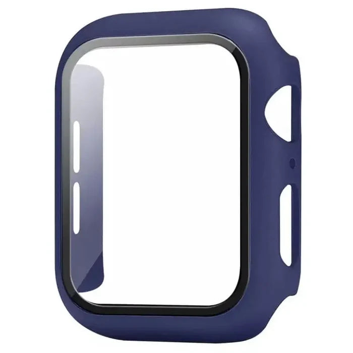 Navy protective case for 38mm Apple Watch 1st generation by Habicare, covering the watch face and sides for protection.