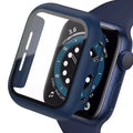 Navy protective case for Apple Watch Series 2 42mm by Habicare, showing the slim, durable watch cover in close-up detail.