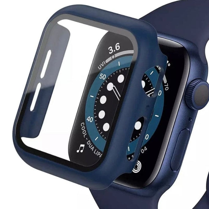 Protective case for Apple Watch Series 5 44mm, clear and durable watch case from That Watch Shop, shown on the watch.