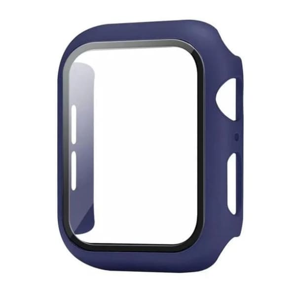 Black protective case for Apple Watch Series 5 44mm, designed by That Watch Shop, showing the snug fit around the watch face and band.