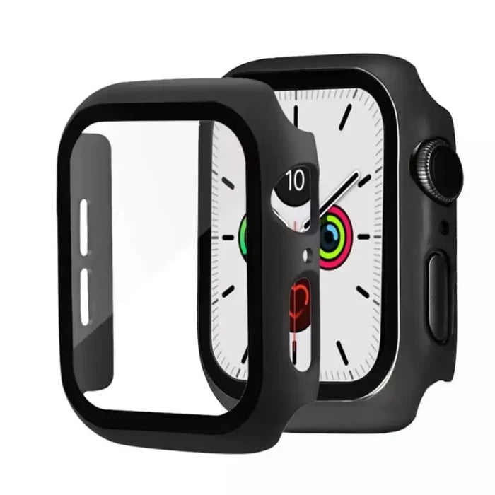Habicare protective case for Apple Watch Series 6 40mm, black silicone cover with precise cutouts for buttons and screen protection.
