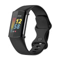 Black Habicare protective case for Fitbit Charge 6 watch, designed to safeguard the device with a sleek, durable cover.