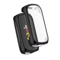 Black Habicare protective case for Fitbit Inspire 2 smartwatch, showing the fitted cover on the device.
