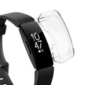 Clear Habicare protective case for Fitbit Inspire HR watch, showcasing a transparent cover protecting the device.