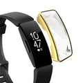 Black protective watch case for Fitbit Inspire HR, designed by That Watch Shop, offering secure coverage for fitness tracker.