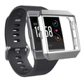 Silver Habicare protective case for Fitbit Ionic watch, showcasing a sleek, durable cover designed to protect the smartwatch.