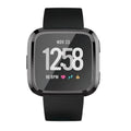 Black Habicare protective case for Fitbit Versa 1 watch, designed to shield the device with precise fit and durable material.