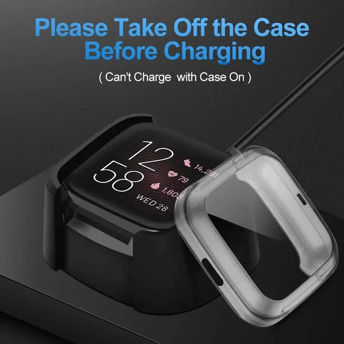 Habicare protective case for Fitbit Versa 2 in 10 colors, TWS style, made of durable material, fits securely around smartwatch.