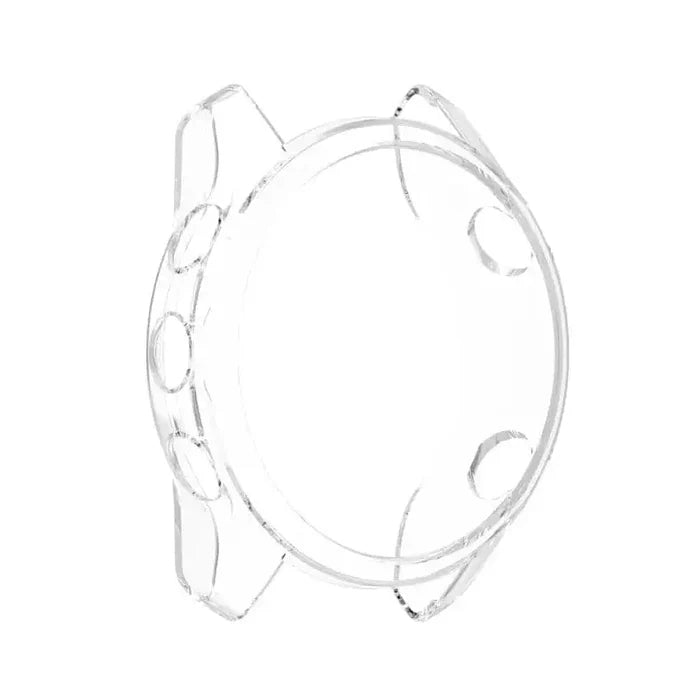 Clear Habicare protective case for Garmin 245 watch, provides durable coverage and transparent protection for the smartwatch.