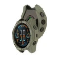 Green Habicare protective case for Garmin Enduro 3 watch, providing durable coverage and style.