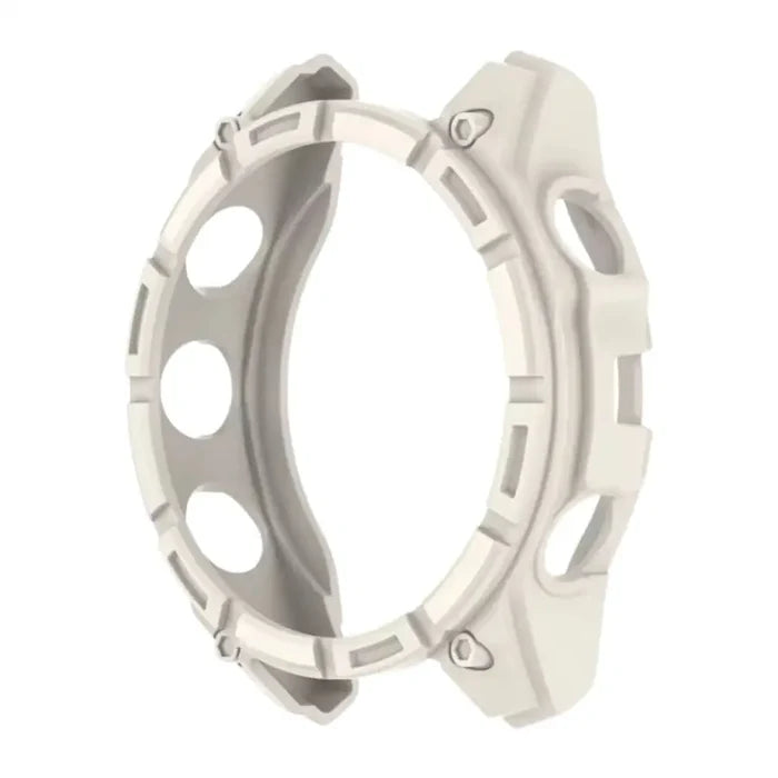 White Habicare protective case for Garmin Enduro 3 watch, designed to shield and enhance the watch's appearance.