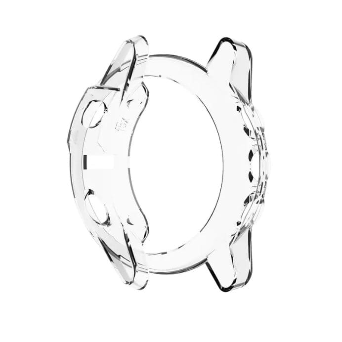 Clear protective watch case for Garmin fenix 5S Series, transparent plastic cover for added screen and body protection.