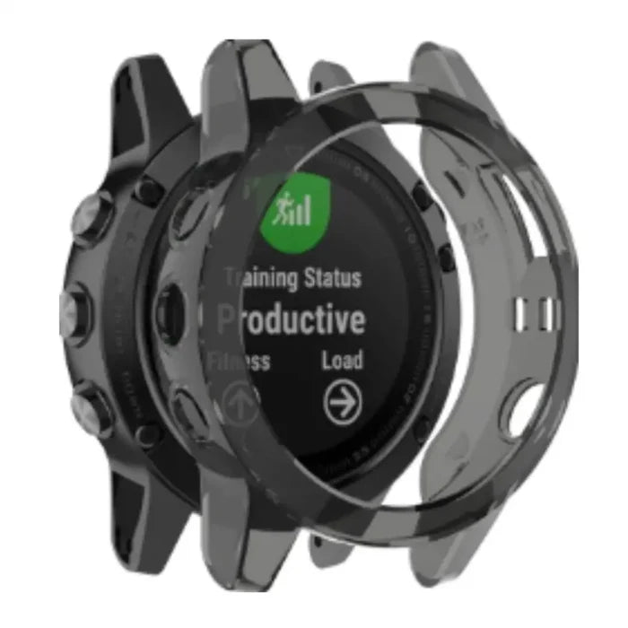 Black Habicare protective case for Garmin fenix Chronos Series watch, offering durable coverage and protection.