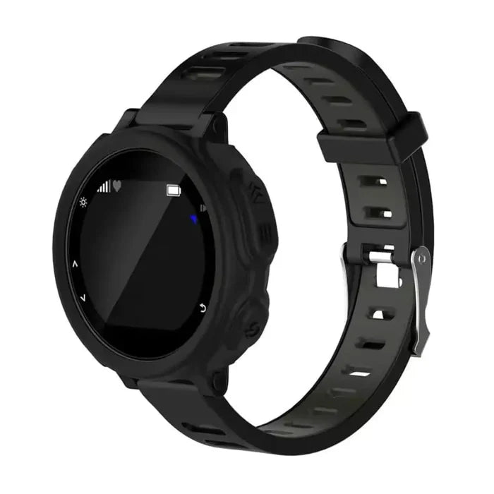 Black Habicare protective case for Garmin Forerunner 235 series, designed to safeguard the watch with a snug fit.