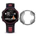 Transparent black protective watch case for Garmin Forerunner 235 series by Habicare, designed to safeguard the watch.