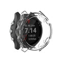 Clear Habicare protective case for Garmin Forerunner 245 series watch, providing screen and body protection.