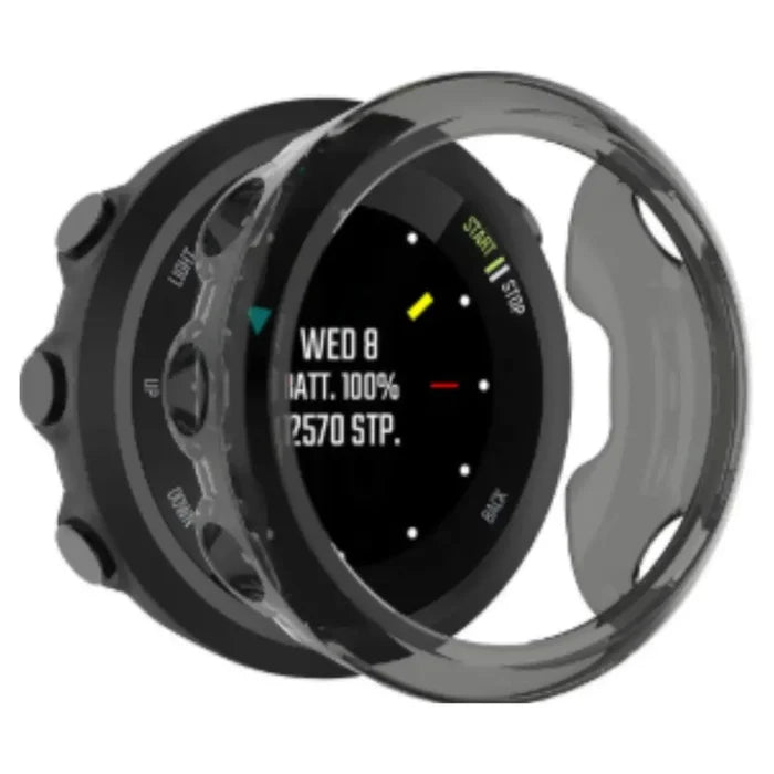 Black Habicare protective case for Garmin Forerunner 45 39mm watch, providing durable protection for the smartwatch.