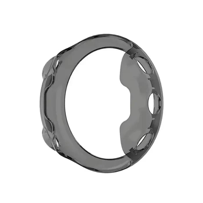 Black Habicare protective case for Garmin Forerunner 45S watch, snugly fitting to shield the device from scratches and impacts.