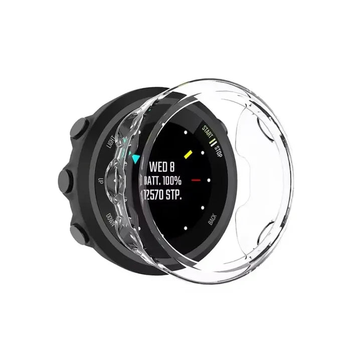 Clear protective case for Garmin Forerunner 45S watch by Habicare, showcasing a transparent, durable cover on the watch face.