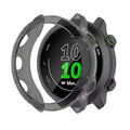 Black Habicare protective watch case for Garmin Forerunner 55, providing durable coverage and protection for the smartwatch.