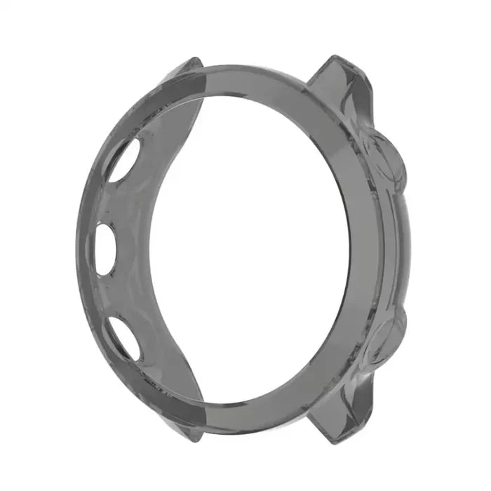 Black Habicare protective case for Garmin Forerunner 55 watch, offering durable protection and a secure fit.