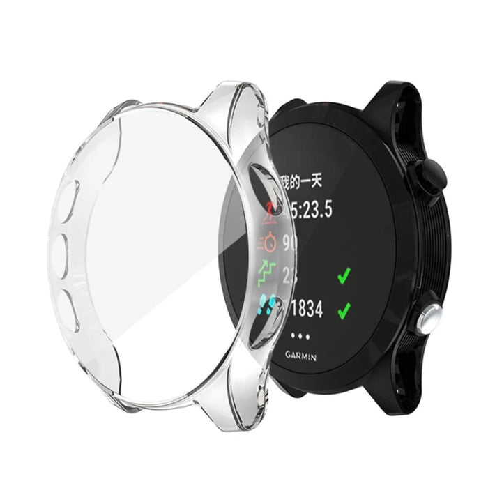 Clear protective case for Garmin Forerunner 935 watch, showcasing durable coverage and precise fit.