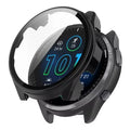 Black Habicare protective watch case for Garmin Forerunner 965, designed to safeguard the smartwatch.