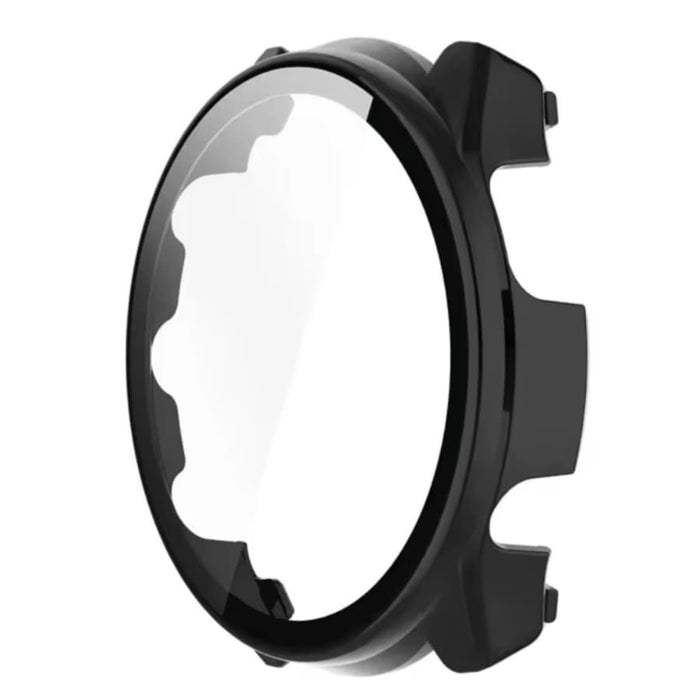 Black protective case for Garmin Forerunner 965 watch, designed to shield and secure the watch in a sleek, circular form.