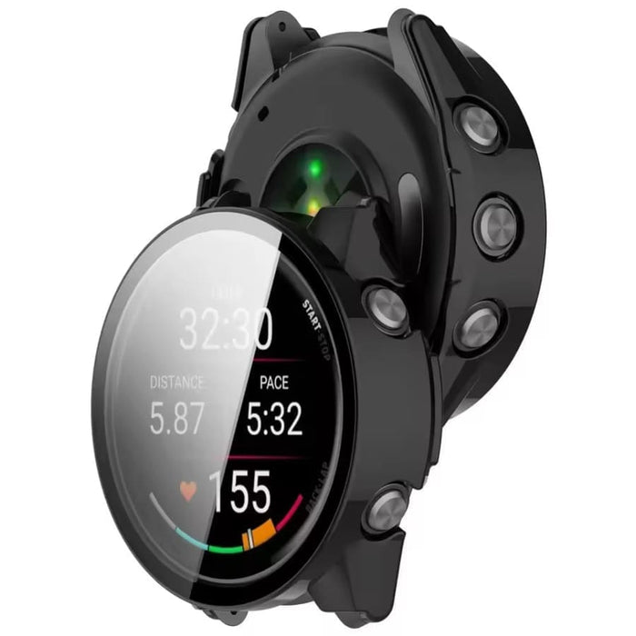 Black protective watch case for Garmin Forerunner 970, made by That Watch Shop, designed to safeguard the fitness watch.