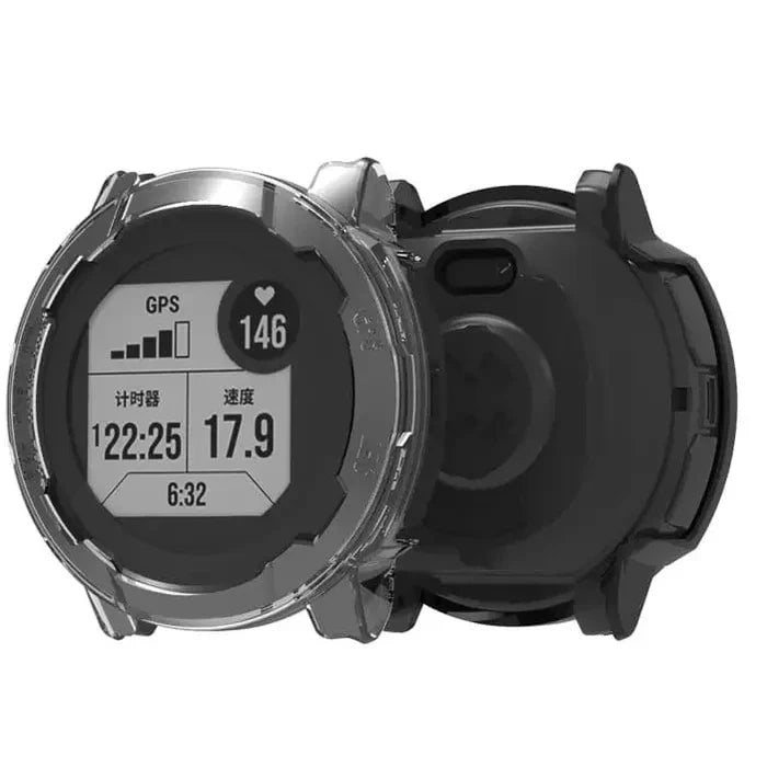 Clear protective case for Garmin Instinct 2S Series 40mm watch, made by Habicare, showcasing the transparent watch cover.